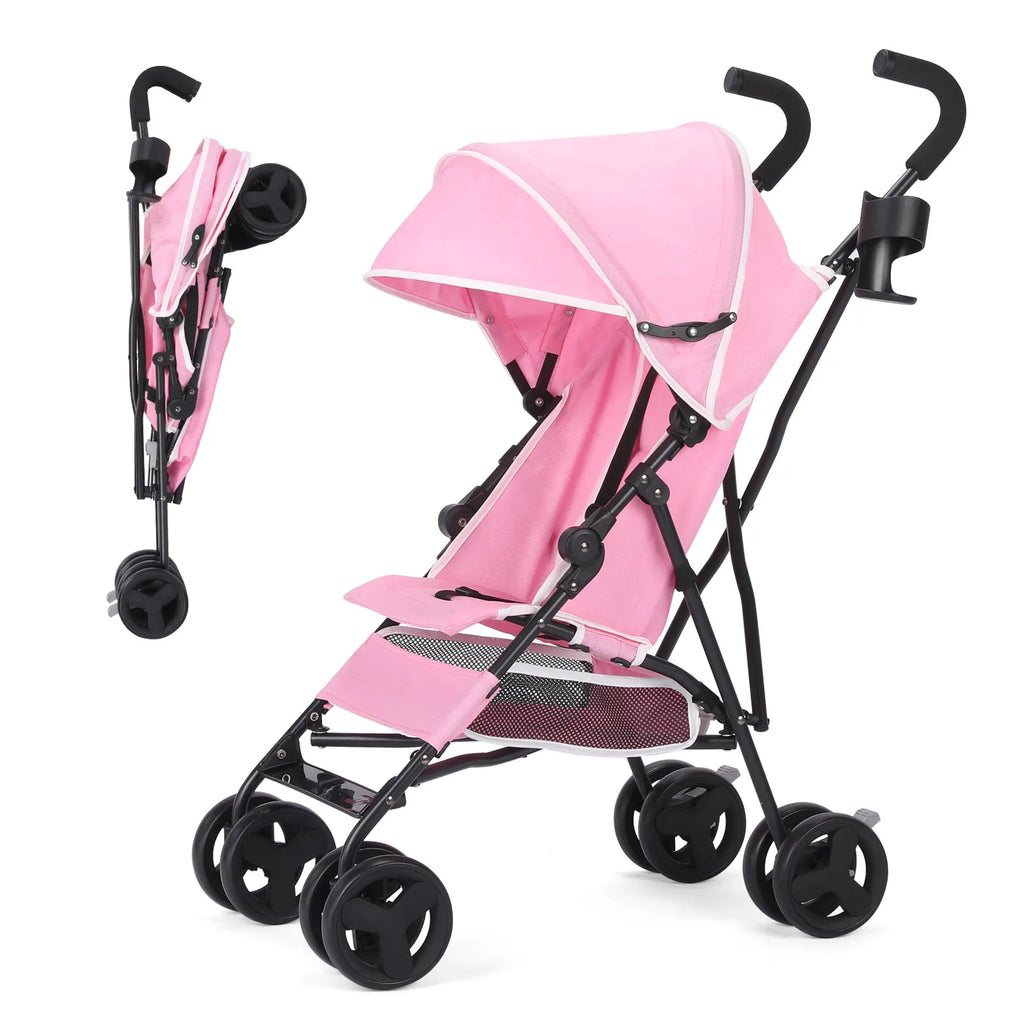 Umbrella Stroller, Lightweight Compact Foldable Baby Stroller 
for Travel, Easy One-Hand Fold, Multi-Position Canopy