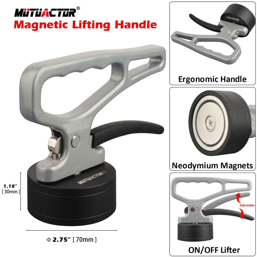 Heavy Duty!  Strong! Magnetic 
Pickup Tool. Lifting, Quick Release,  
Portable Material  Collector Ergonomic Handle  Iron Plate