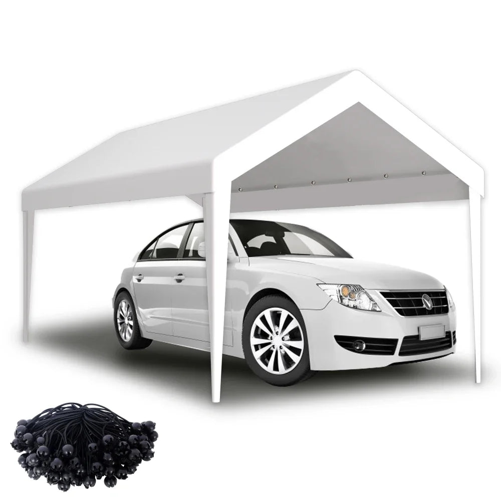 12x20ft Carport Replacement Canopy Cover, Protected Tarp with 76 Elastic Buckles Suit for Garage Shelter, Frame is Not Included