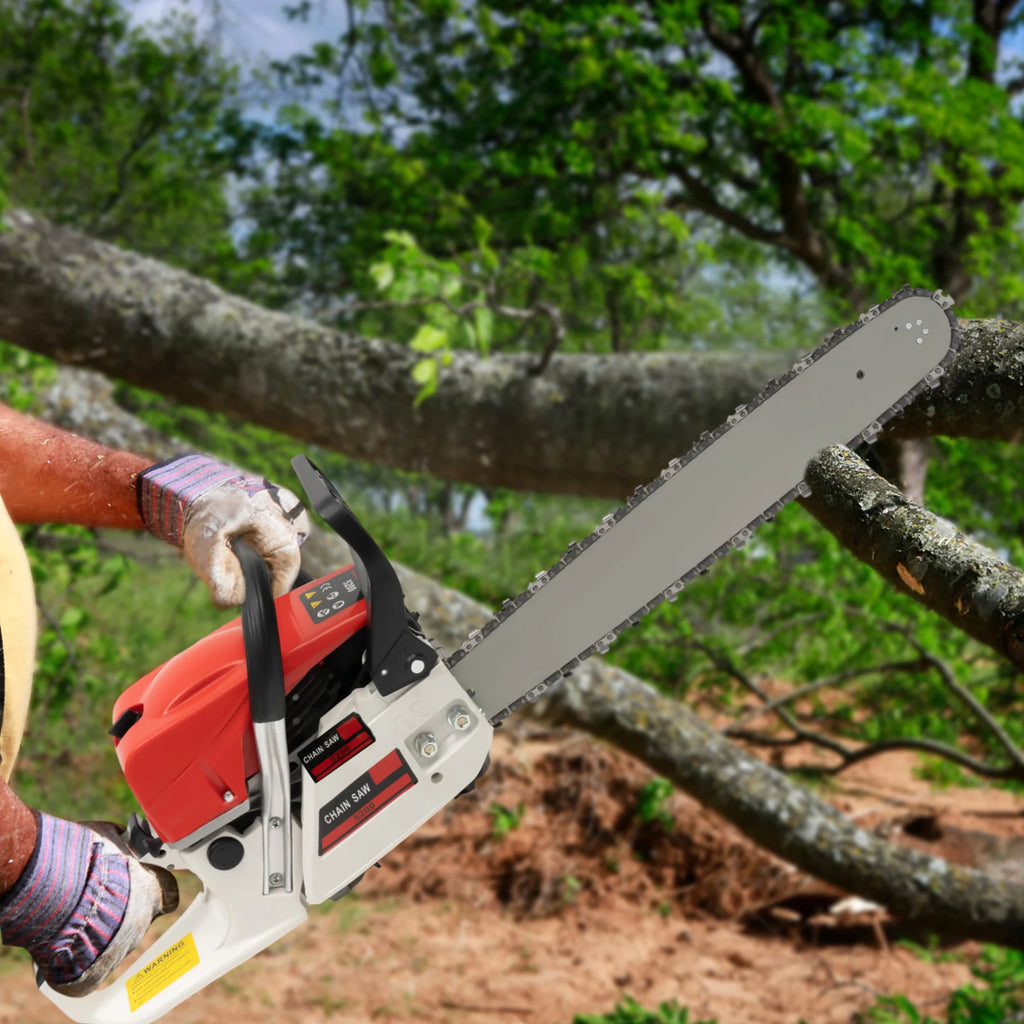 20 Inch Gas-powered Chainsaw 52CC 
2000W 7500rpm Gasoline
Single Cylinder Air-cooled 2-Stroke Gas  Saw