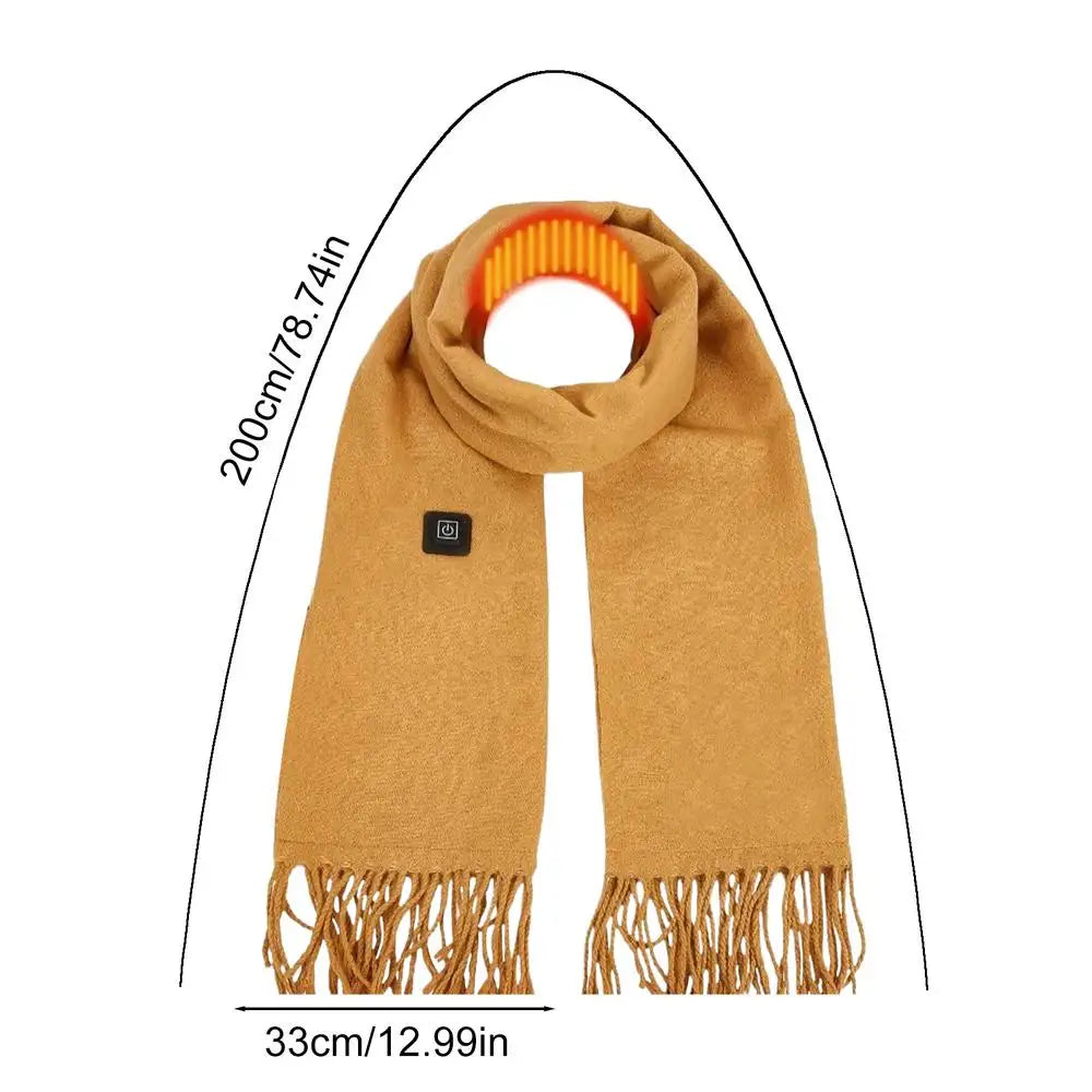USB Charging Electric Heated Scarf Adjustable Temperature Electric Winter Warmer Unisex Creative Neck Warmer