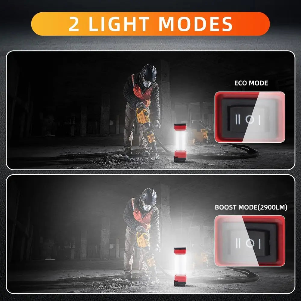 LED Work Light or  18v Battery, 2900LM Outdoor Camping Lantern, 2nd Portable Inspection Light or Car Repair,Workshop, 
BATTERY not included.