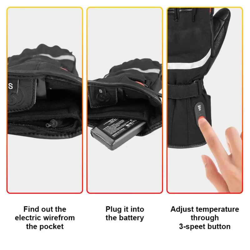DW Heated Gloves 
Motorcycle Winter , Warm ,Waterproof ,  Rechargeable  Thermal charger