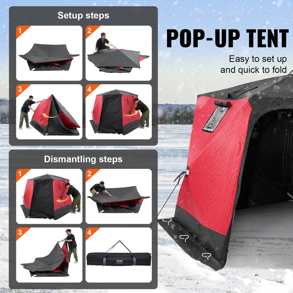 SucceBuy Portable Ice Shelter Insulated
Pop-Up Ice Tent with Carrying Bag