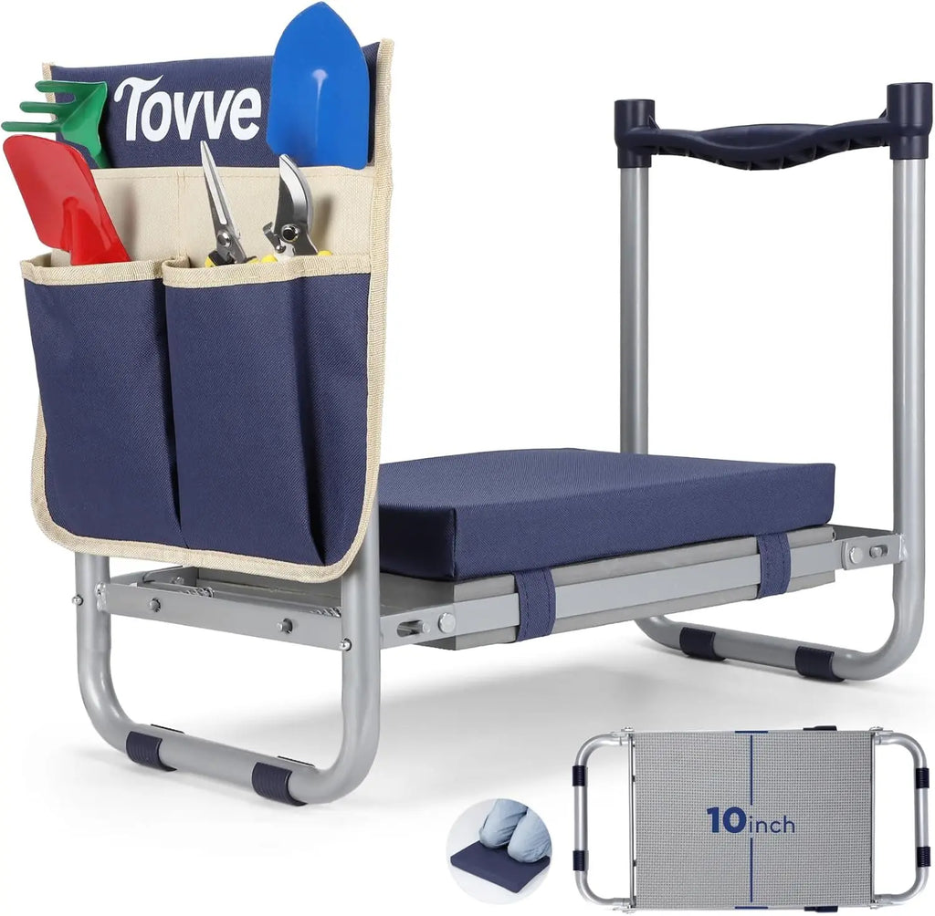 Foldable Garden Kneeler Seat with Detachable Pad, 
Portable Bench Chair and Tool Bag for Gardening Gifts
