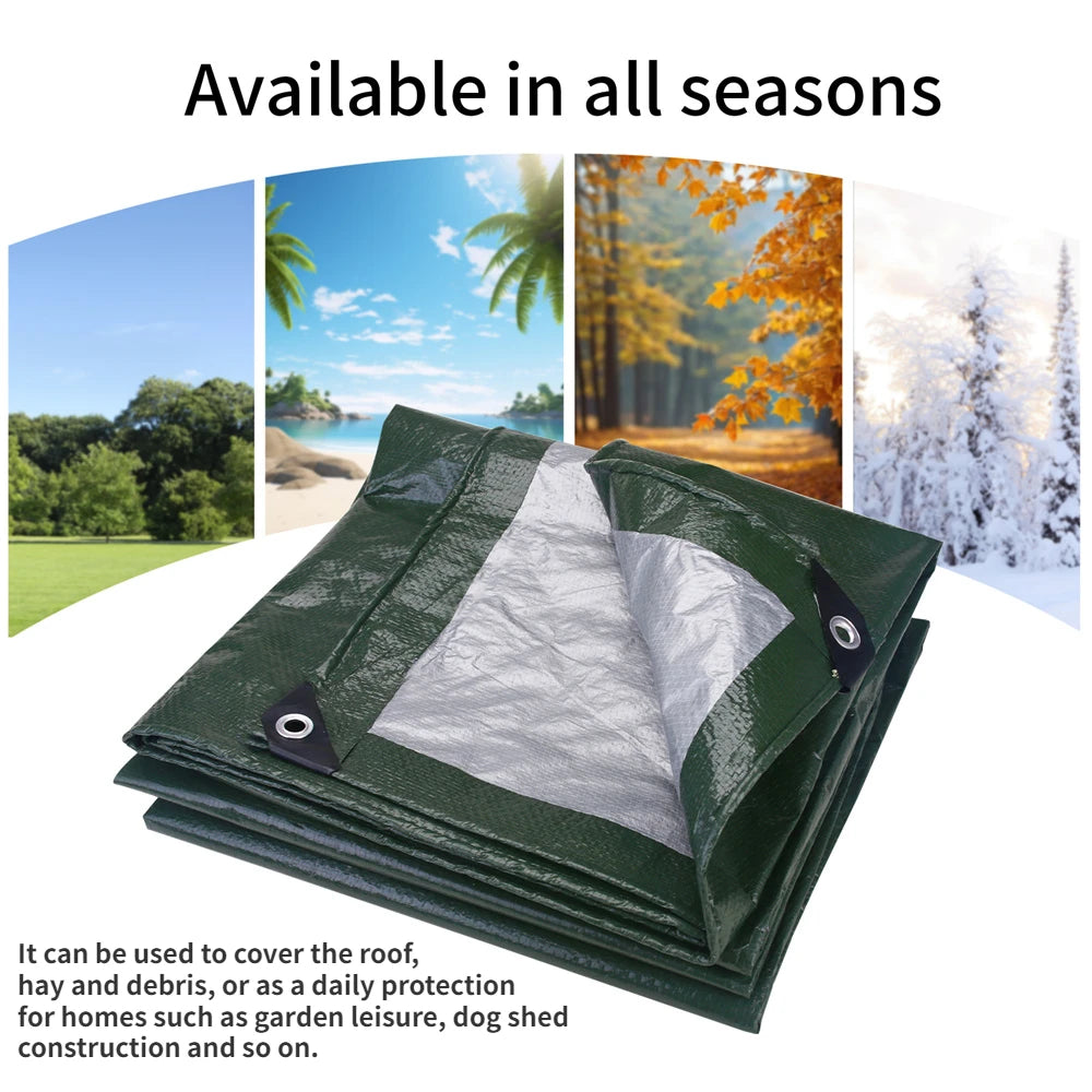 2/3/4/5M Waterproof Tarp Cover Thickened Heavy Duty Protective Cover Multipurpose Camping Tarpaulin for Emergency Rain Shelters
