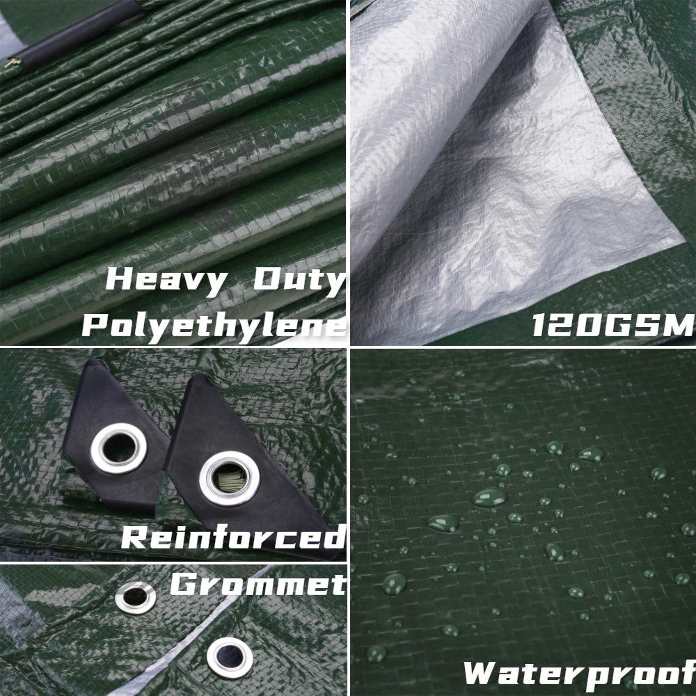 2/3/4/5M Waterproof Tarp Cover Thickened Heavy Duty Protective Cover Multipurpose Camping Tarpaulin for Emergency Rain Shelters
