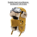 Lei Feng Hat Men's Windproof Hunter Hat For Men Winter Warm Trapper Hat With Goggles Earmuffs Face Cover For Cycling Skiing
