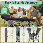 Double Layer Portable Camping Cot with Carry Bag - Ideal for Outdoor, Beach, and Travel