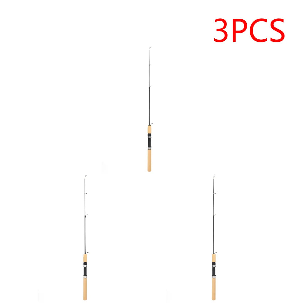 3PCS Ultra-Short Ice Fishing Rod 
60/80/100CM Telescopic,Lightweight  for Angling.