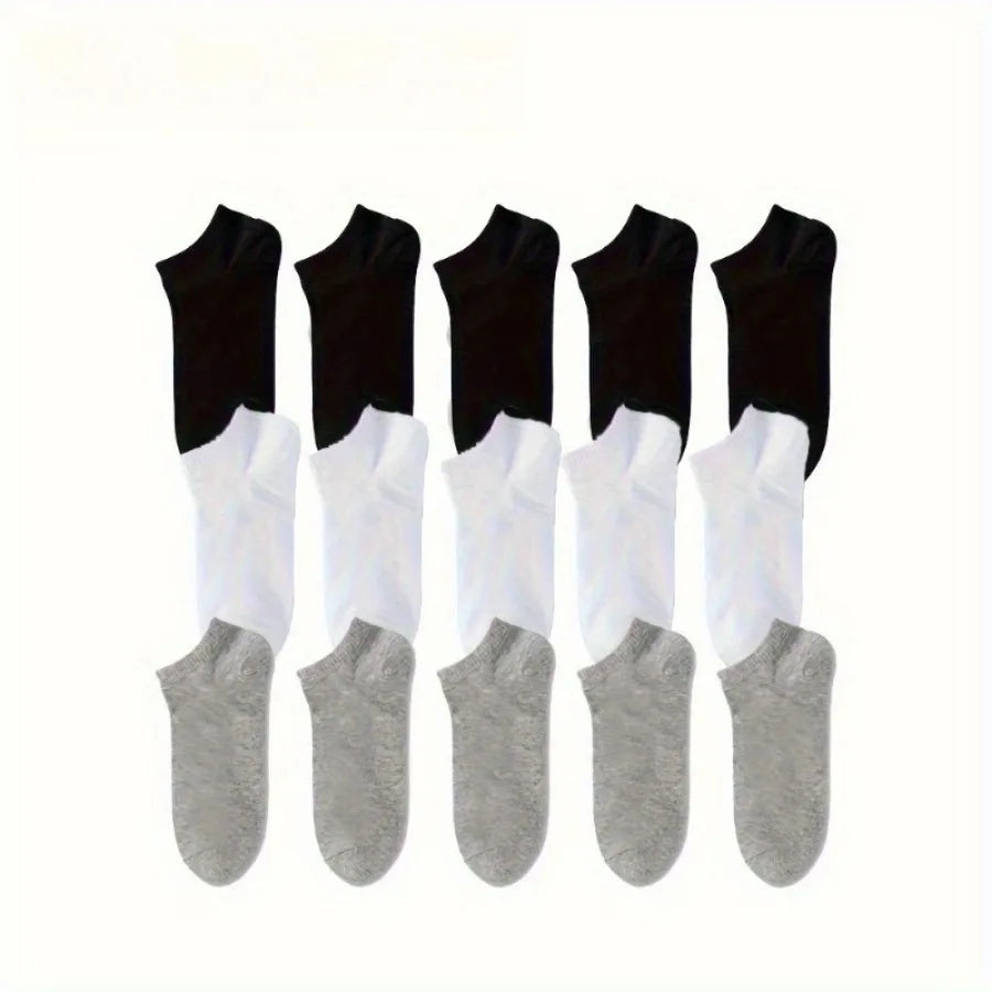 50 Pairs of Thin Black/white/gray Socks,
Solid Color Casual Socks,
 Suitable for Back To School Season, Daily Wear
