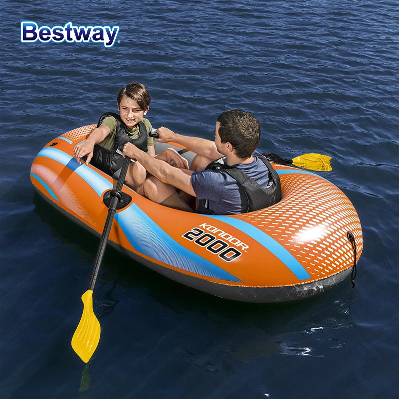 Bestway 61142 1-3 Person Heavy Duty Inflatable Kayak -
 Long Lasting PVC Rafting Adventure Boat for Thrilling Water
