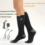 1Pair Winter Heated Socks Anti Slip 
Battery Powered 
Cold-Proof  Heating Warm Long Socks For Outdoor Skiing Hiking