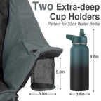 Camping Chair for Adults . Heavy Duty . 400 lbs Padded Folding Chair 
with Wine Glass Holder, 2 Cup Holders amp Side Pockets,