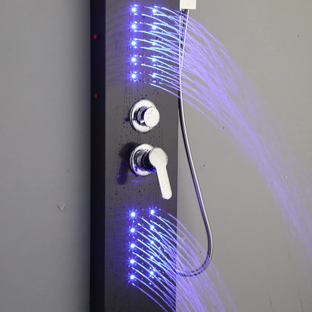 ZAPPO Shower Panel Tower System with LED Rainfall Waterfall Head
Full Body Jets ,Handheld Shower Column w/Tub Spout