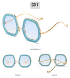 Oversized Polygon Sunglasses Women 2022 Luxury Diamond Shiny Crystal 
Men Shade Hipster Party Eyewear