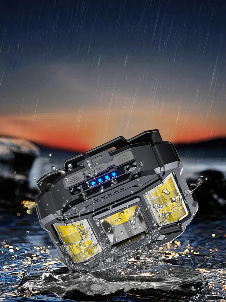 LED Strong Headlight,  Motion Sensor, Induction Headlamp 
owerful for Outdoor Night Fishing