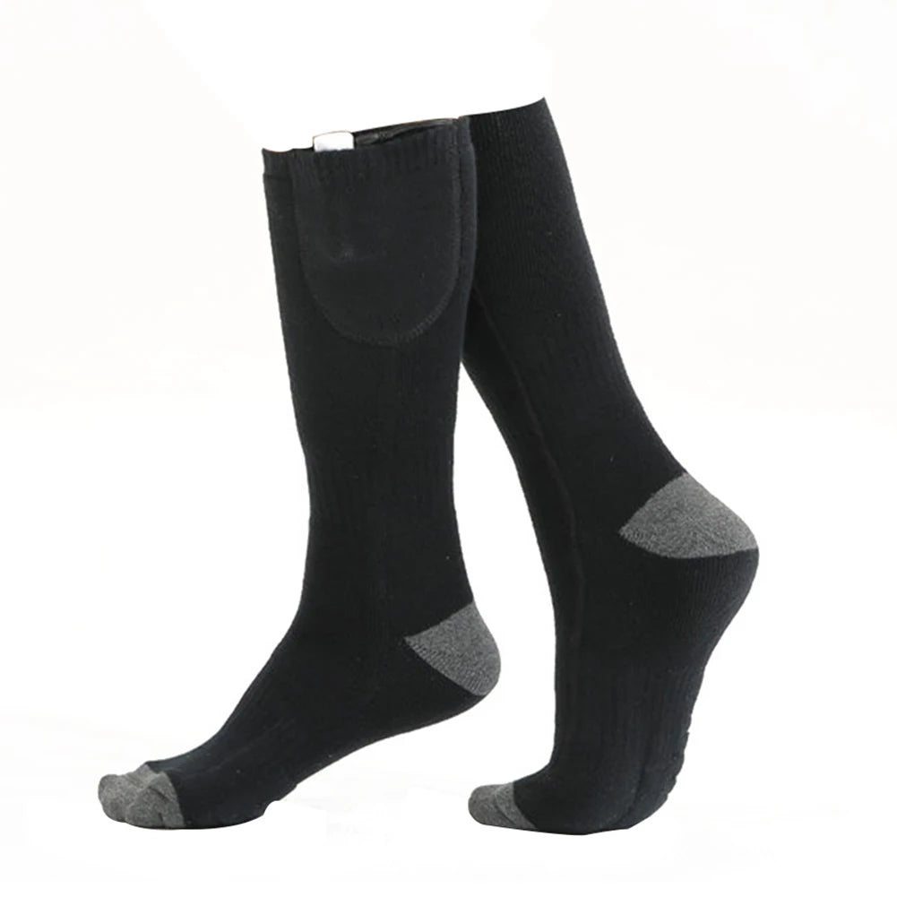 1Pair Winter Heated Socks Anti Slip 
Battery Powered 
Cold-Proof  Heating Warm Long Socks For Outdoor Skiing Hiking