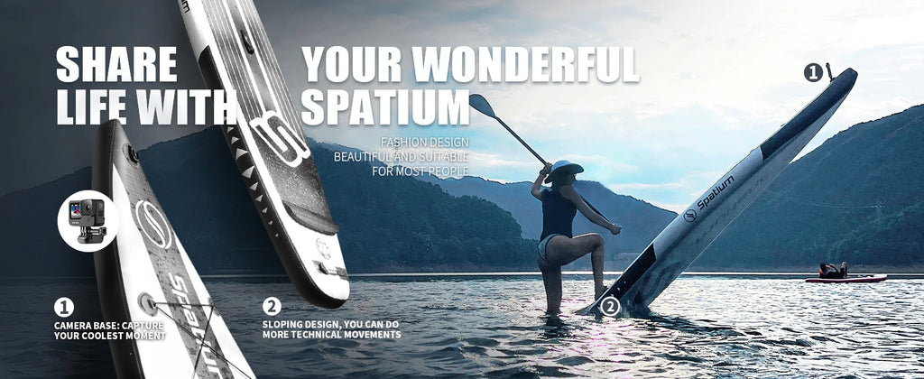 Spatium Inflatable Paddle Board Touring Portable Water Sports 
Air Inflatable Anti-Skid Surfing Board Equipped With Backpack
