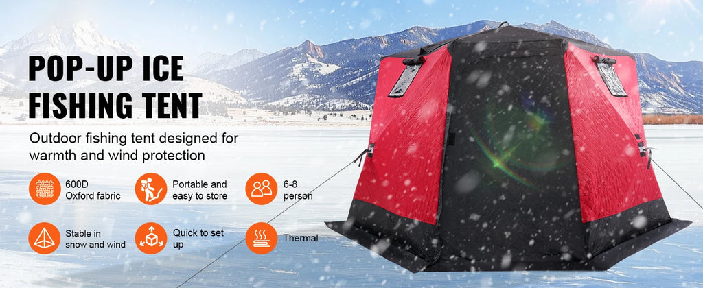 SucceBuy Portable Ice Shelter Insulated
Pop-Up Ice Tent with Carrying Bag