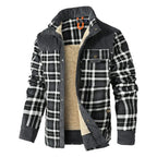 Men's Jackets Winter Windproof Warm 
Casual Bomber Coat Plaid Sherpa Lined Flannel Outdoor Classic  US Size