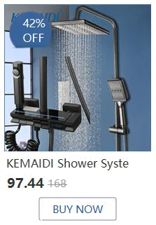 KEMAIDI Multifunctional Shower Panel Tower with Rainfall Waterfall Bathroom Shower Column Bath Shower Systerm W/ Massage Jets