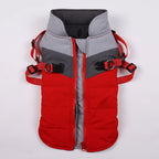 Waterproof Winter Dog Coat With Warm Fleece Lining Adjustable Buckle And Double D-Ring Harness For Small Medium And Large Dogs