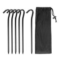 Tent Stakes Aluminum with Hook Kit, 6Pcs 18.3cm/7.2" Ground Pegs and Storage Bag for Outdoor Camping Canopy Tarp 1 Set