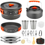 21pcs Camping Cookware Set Portable Outdoor Picnic Tableware Cookset 
Cooking Kit with Cups Plates Forks Knives Spoons