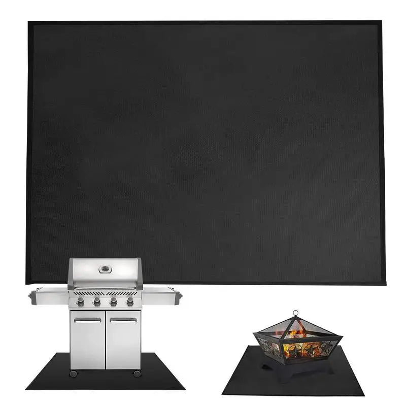 Under Grill Mats For Outdoor Grill Floor Protector Mat Fire Retardant Mat Oil-Proof Heat-Resistant Waterproof Design Good