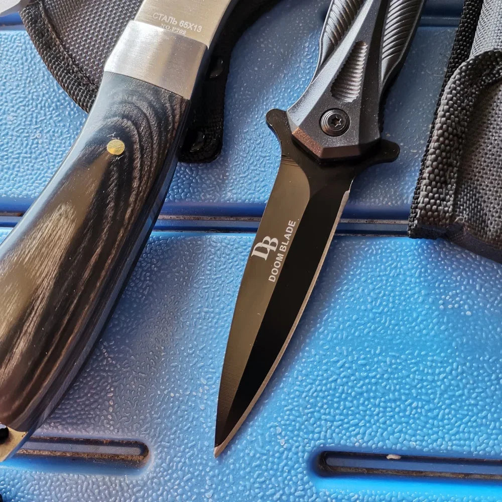 Stainless Steel Axe & Folding Knife Combo Set: 
High-Performance for Outdoor Adventures, Camping & Hiking
