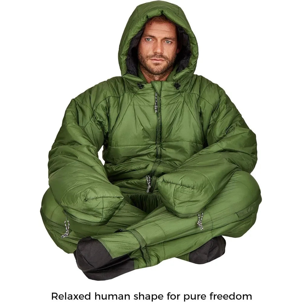 Warm Lightweight Sleeping Bag with Legs and Arms, 
Thinsulate Filling for Small Pack Size, Ideal for Outdoor Adventures
