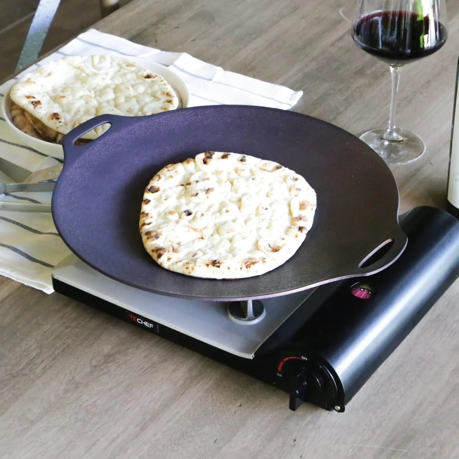 14-inch Nonstick Round Griddle Grill Pan,
for Korean BBQ/Teppanyaki , Tawa, Roti / Induction Ready/Made in Korea