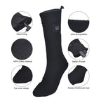 1Pair Winter Heated Socks Anti Slip 
Battery Powered 
Cold-Proof  Heating Warm Long Socks For Outdoor Skiing Hiking