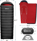 Ultralight 600 Fill Down Sleeping Bag for Adults - Compact Design with Compression Sack for Camping & Hiking