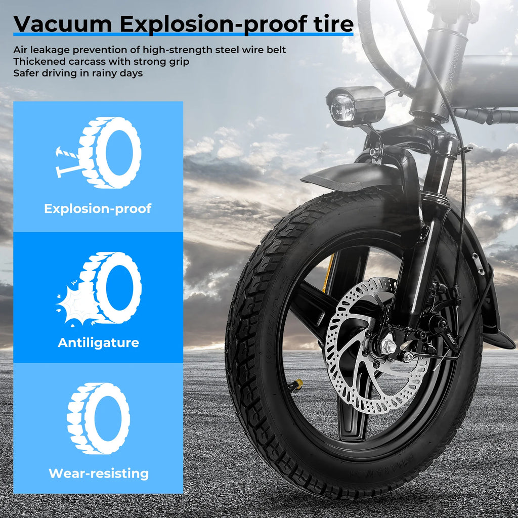 Adult Electric Bike, 20 MPH,    560W Motor,48V Removable Battery,
14inch Folding Maximum 32 Miles,1Year Warranty Ebike