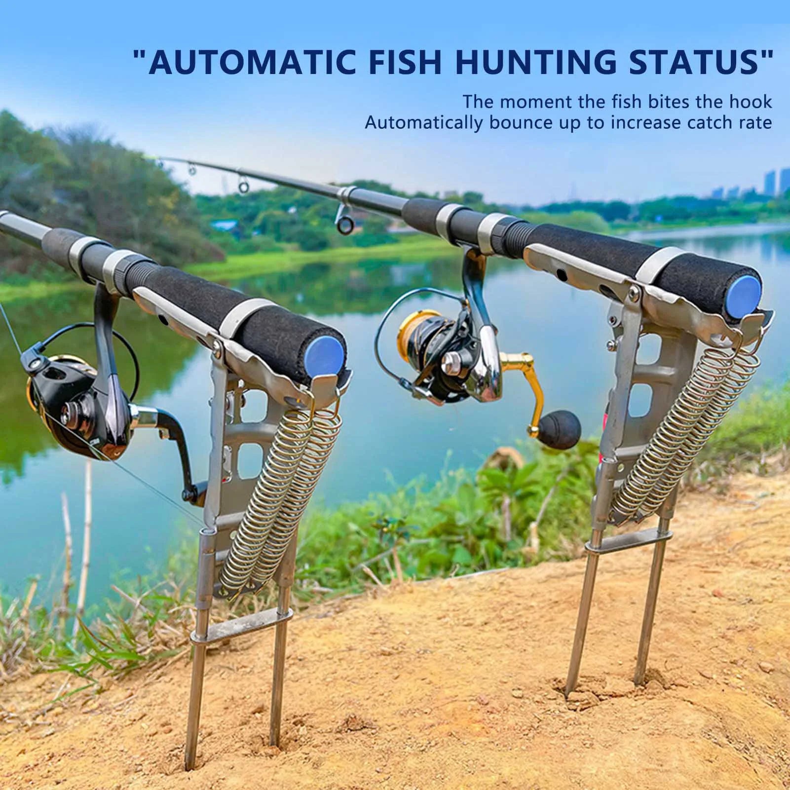 1-5pcs Automatic Fishing Rod bracket holders 
Stainless Steel pole stand Support double spring rest Brackets 
Fishing Accessories