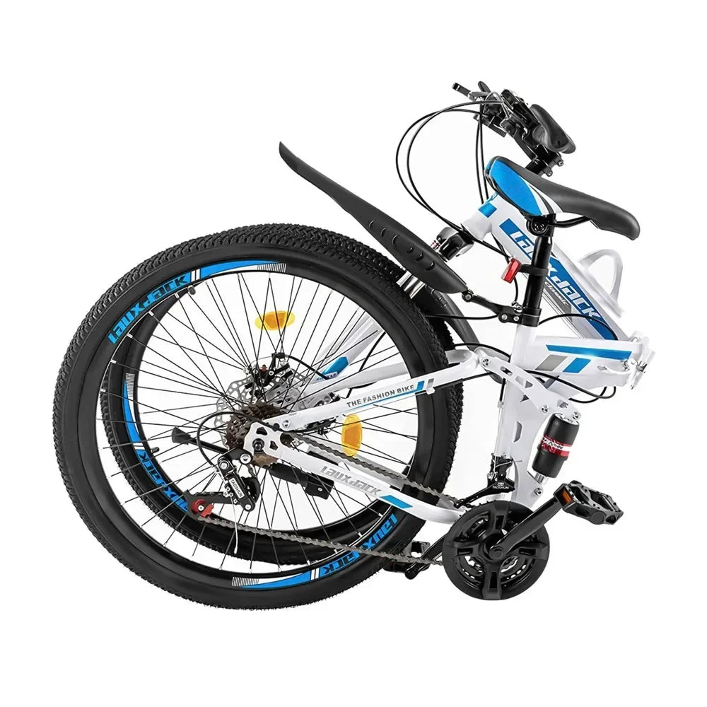26" Foldable Mountain Bike for Men - 
21-Speed All-Terrain Commuter with Dual Disc Brakes