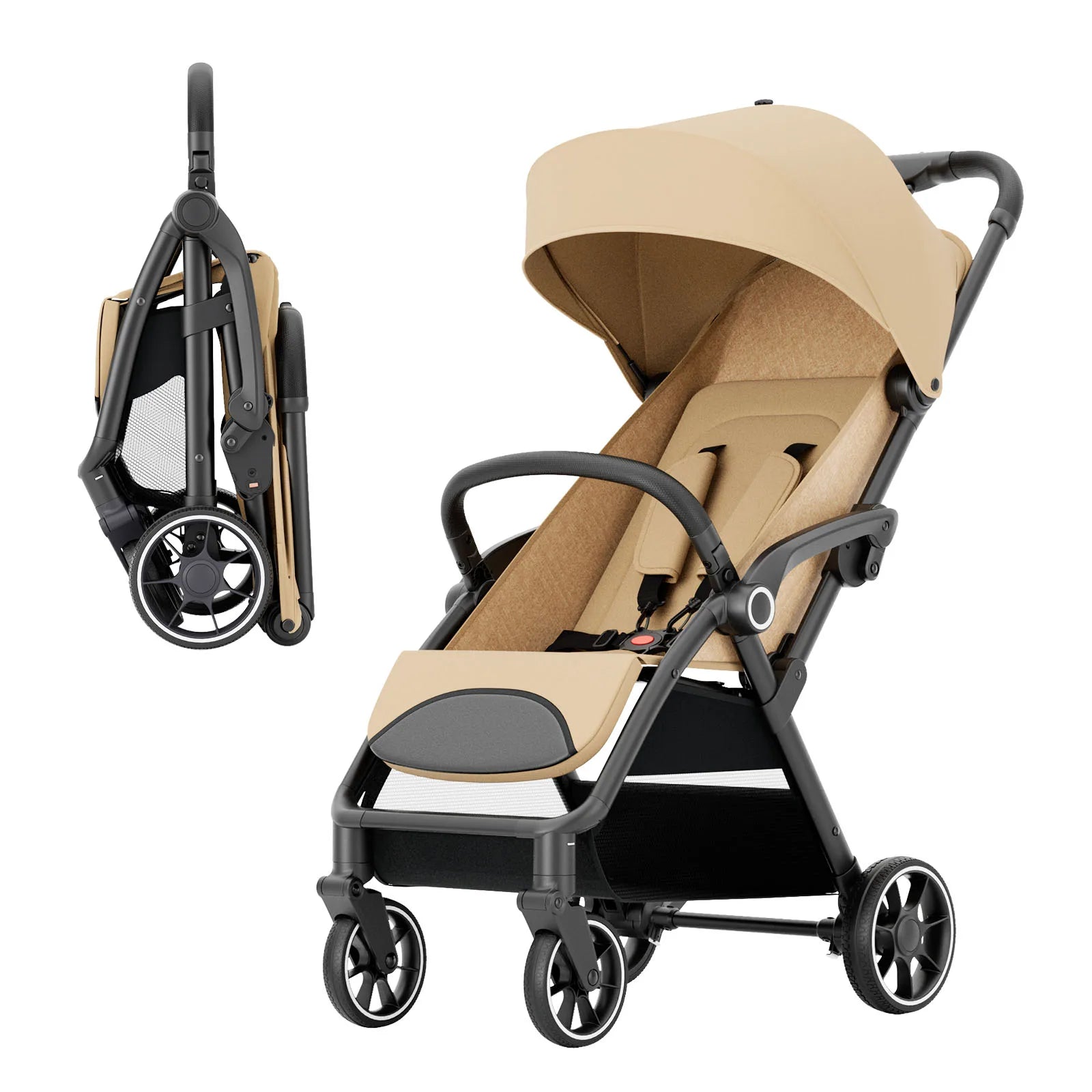 Standard Stroller  Seat, Foldable Portable Newborn Stroller ,Luxury Baby Carriage ,Baby,Toddlers,360°Swivel Seat