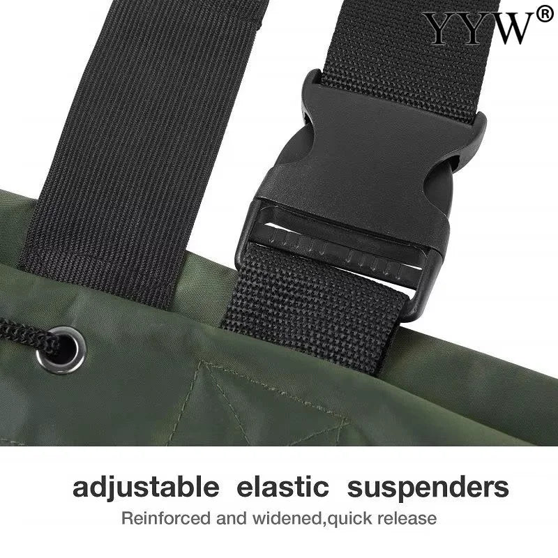 Waterproof Fishing Waders . Chest-Length 
With Boots.
Durable Breathable Overalls Kit for Men Women Outdoor Raft Hunting