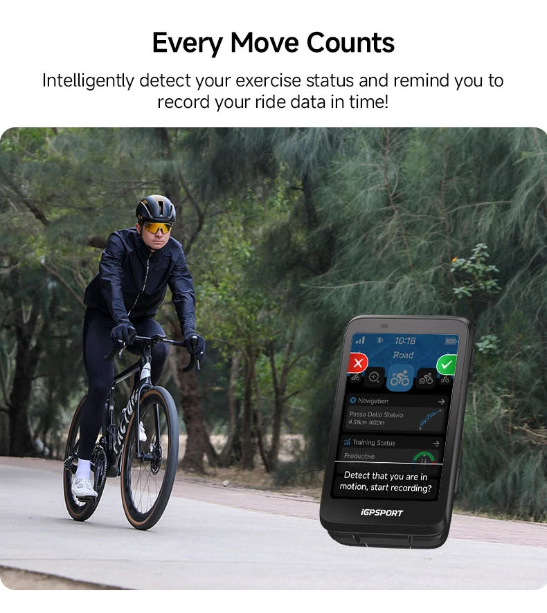 iGPSPORT Bicycle GPS Computer BiNavi Touchscreen
Map Navigation 35 Hours Battery Life  Waterproof Route Planning