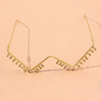 Stonefans Tassel Glasses Frame Women Luxury Retro Sunglasses Bohemian Without Lens Women's Accessories Eyes Glasses Face Jewelry