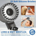 High Pressure Shower Head ,
Scalp Massager,   Shampoo Brush - Softens Hard Water - 3 Settings - Detachable Design