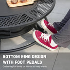 42 Inch Fire Pit with 2 Cooking Grate, Outdoor Wood Burning BBQ Grill Firepit Bowl with Cover Lid, Steel Round Table