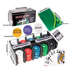 200Pcs Texas Poker Chips With Box Professional Card Games Counting Casino Poker Game Set Chip Cloth Playing Cards Gambling Games