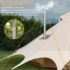 Hot Tent Stove,  , Portable Wood Stove with 6 Stainless Chimney Pipes for Outdoor Heating & Cooking