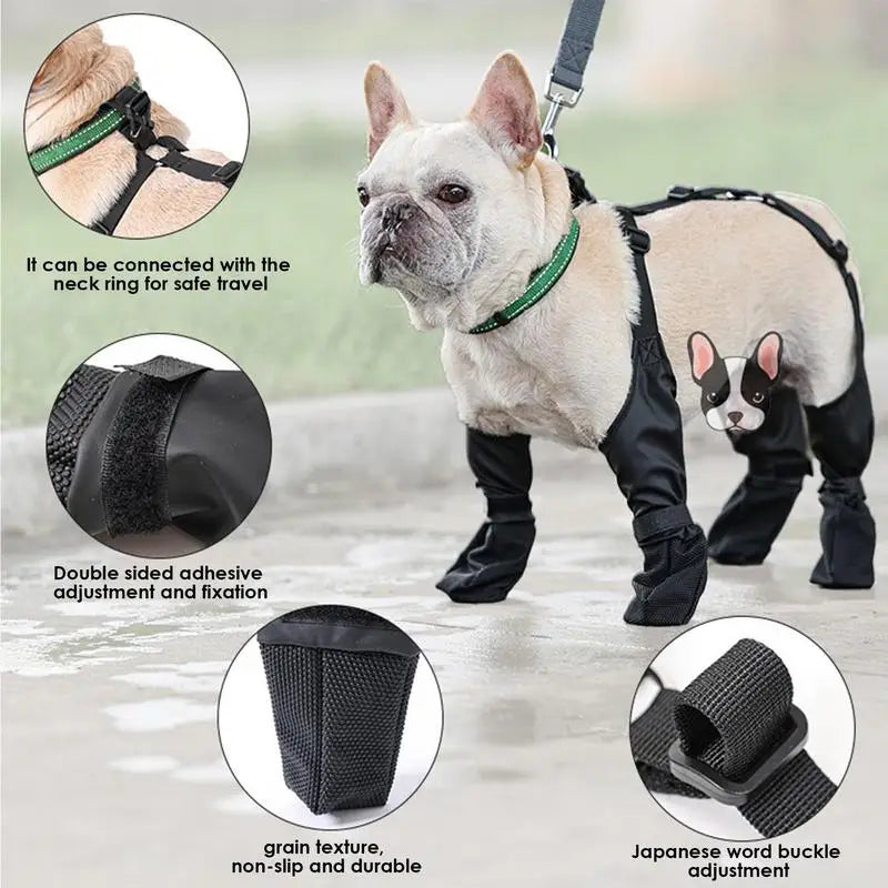 Outdoor Walking Dog Boot Leggings for Small Medium Large Dogs 

Suspender Boots Waterproof Snowy Dog Paw Protects Boot Covers