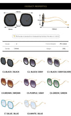 Oversized Polygon Sunglasses Women 2022 Luxury Diamond Shiny Crystal 
Men Shade Hipster Party Eyewear