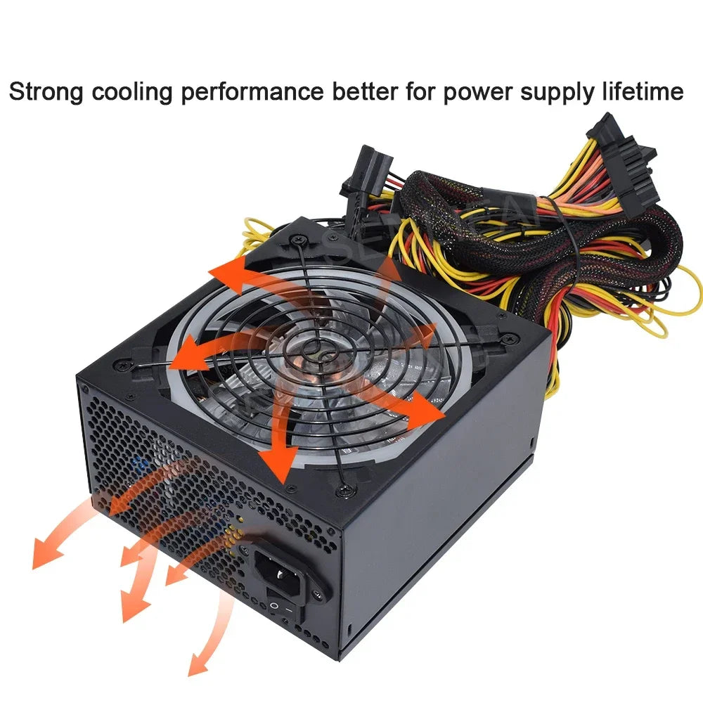 2000W Colorful PSU ATX power Supply ,
Computer Machine Support 8 GPU Cards