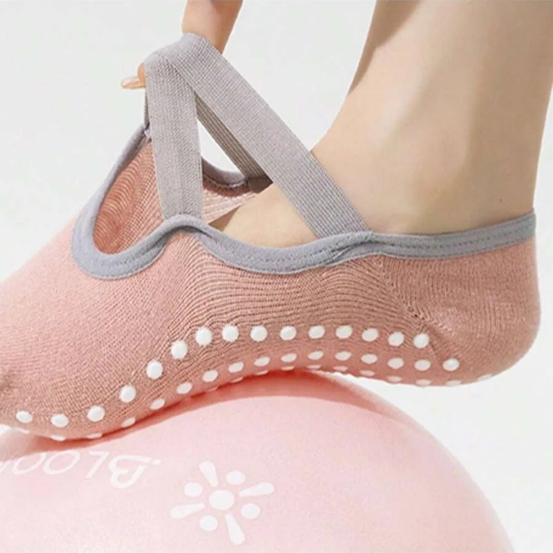 Yoga Socks Orange Pink 
Home Sports, Heel Non-Slip Silicone Dot Grip Pilates Socks
 Indoor Fitness Sweat-Absorbent Brea